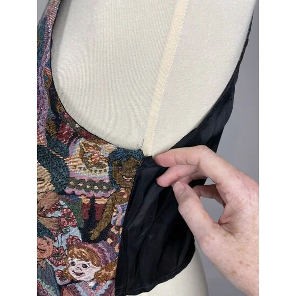 Vintage Mirrors Womens S Children Small World Vest Embroidered - Picture 4 of 9